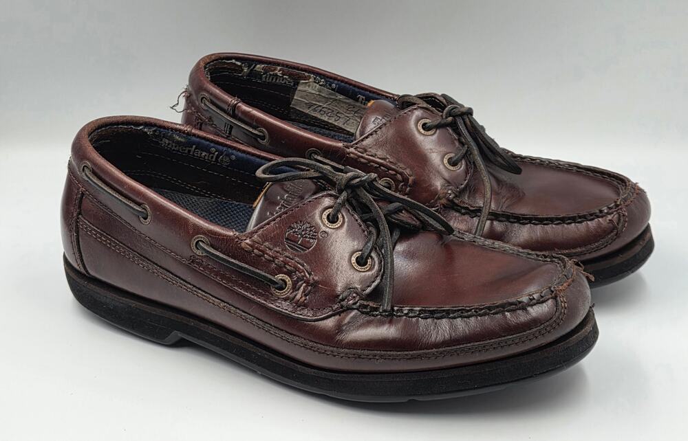 Timberland Classic 2-Eye Boat Shoes Brown Leather Deck Shoe Yacht 25077 Size 9.5